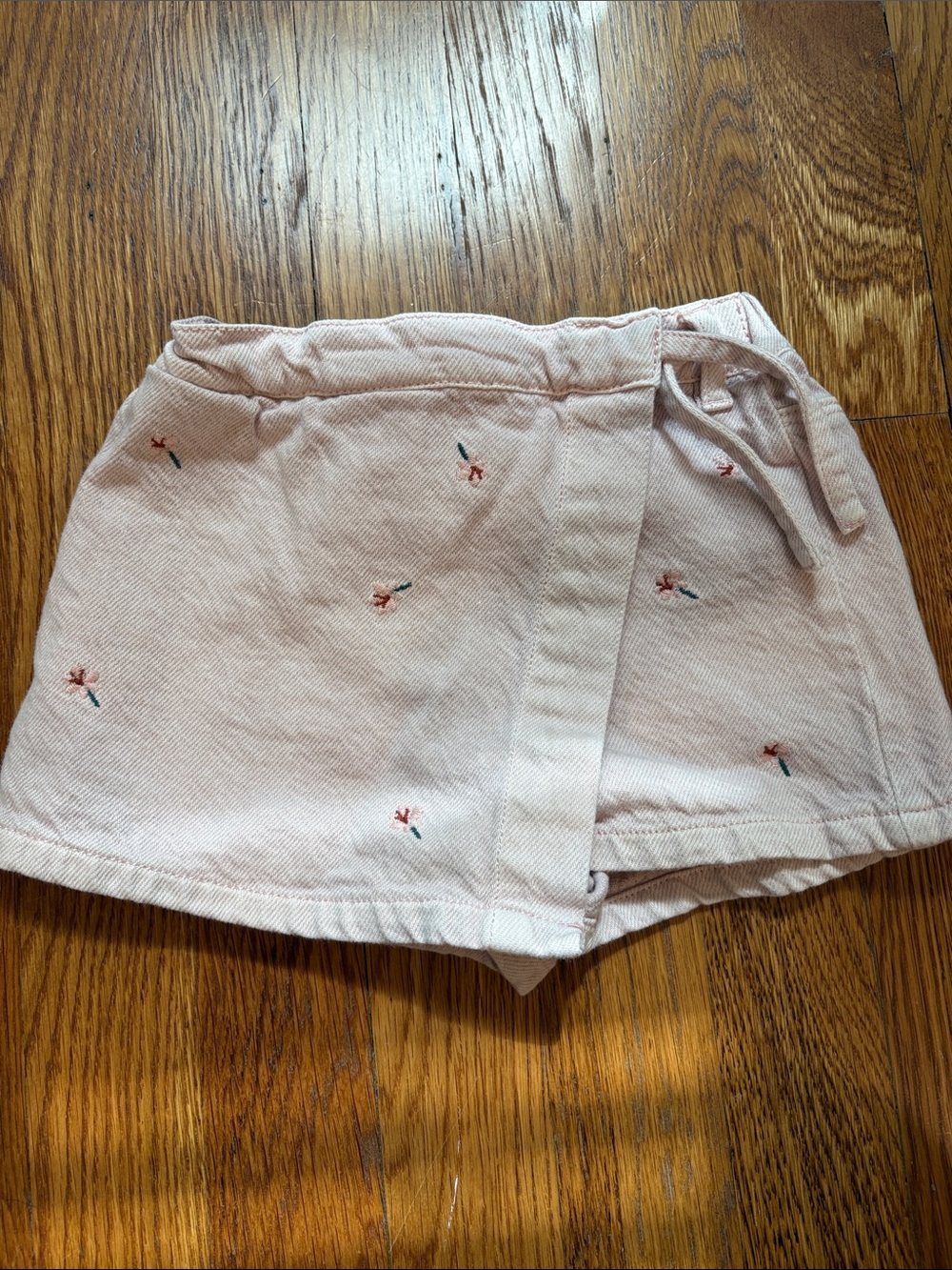 Light Pink Embroidered toddler girls Shorts Skort